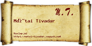 Mátai Tivadar névjegykártya