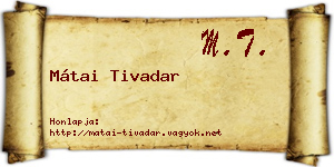 Mátai Tivadar névjegykártya